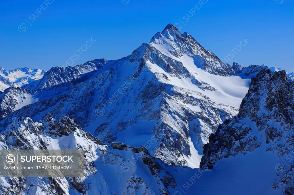 Alps, mountain, mountain panorama, mountains, Fleckistock, mountains, massif, panorama, snow, Switzerland, Europe, Swiss Alps, Uri, Alps, winter, cent...