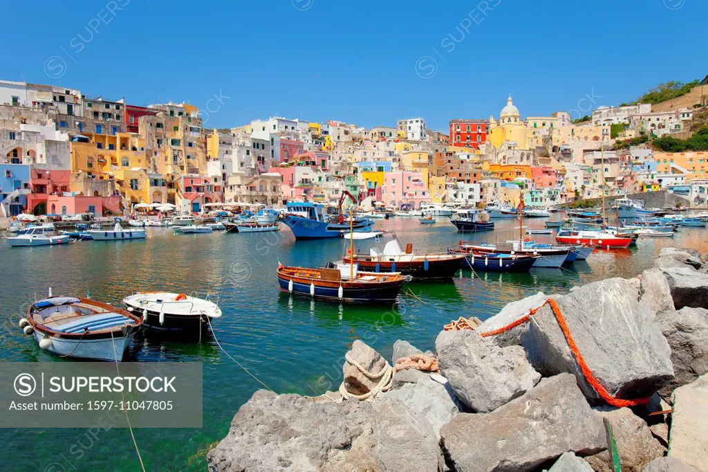Marina Corricella, Procida Island, Bay of Naples, Campania, Italy