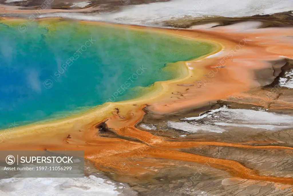 America, Wyoming, USA, United States, Yellowstone, National Park, UNESCO, World Heritage, nature, Grand Prismatic, Spring, volcanic, thermal, landscap...