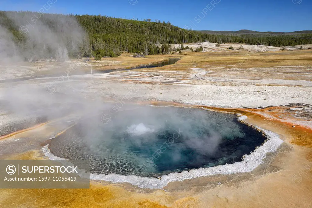 America, Wyoming, USA, United States, Rockys, Rocky Mountains, Yellowstone, National Park, UNESCO, World Heritage, nature, Spring, thermal, volcanic