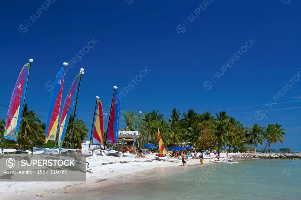 Smathers Beach, Key West, Keys, Florida, USA, America, United States, North America, America, Florida Keys, catamaran,