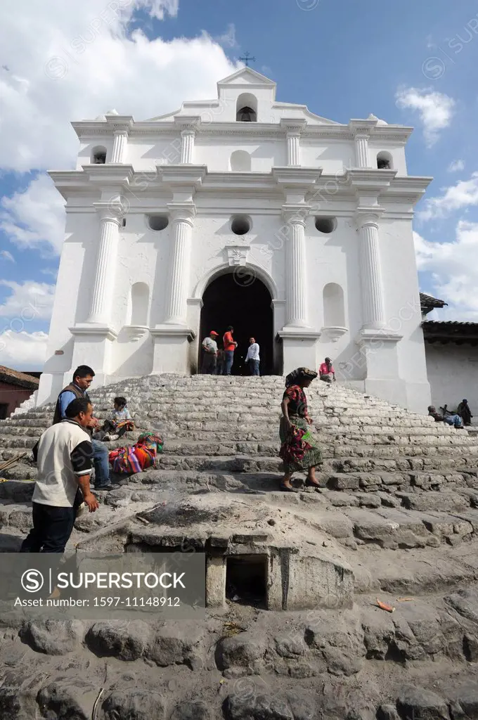 Chichicastenango, Guatemala, Central America, church, colonial, Indian, market, Maya, saint Tomas