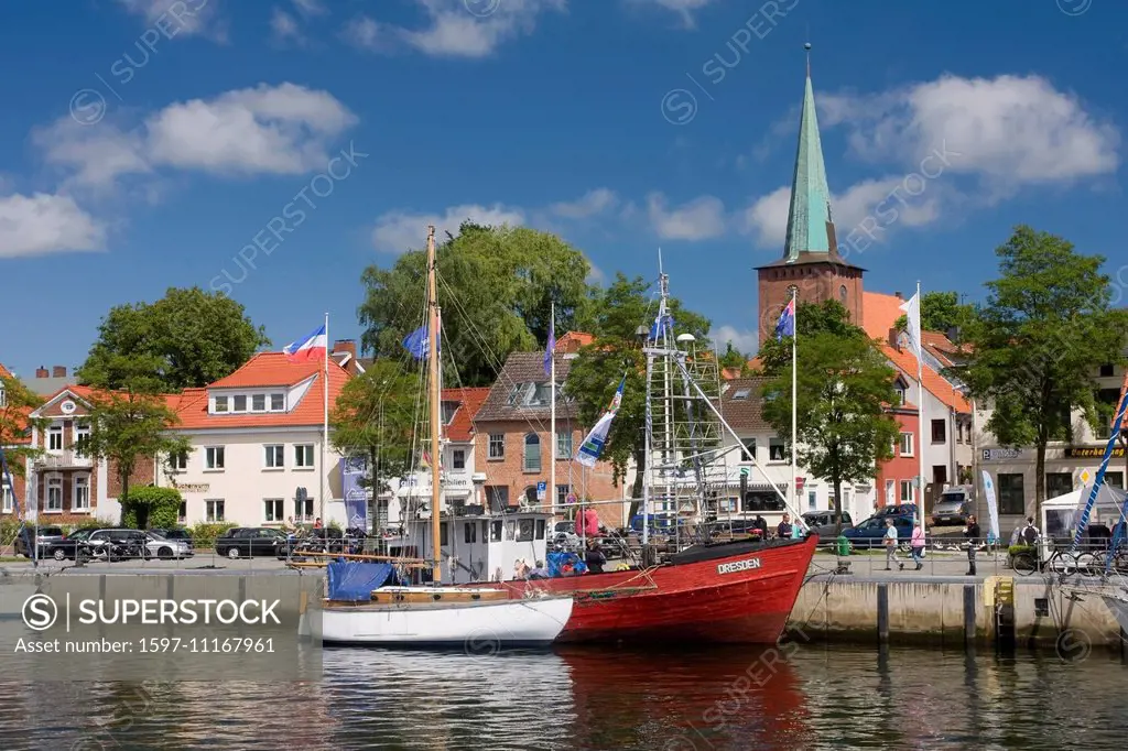 federal republic, boats, Germany, Europe, harbour, port, house, home, Holstein, sea, Neustadt, North Germany, Baltic Sea, Schleswig, Schleswig-Holstei...