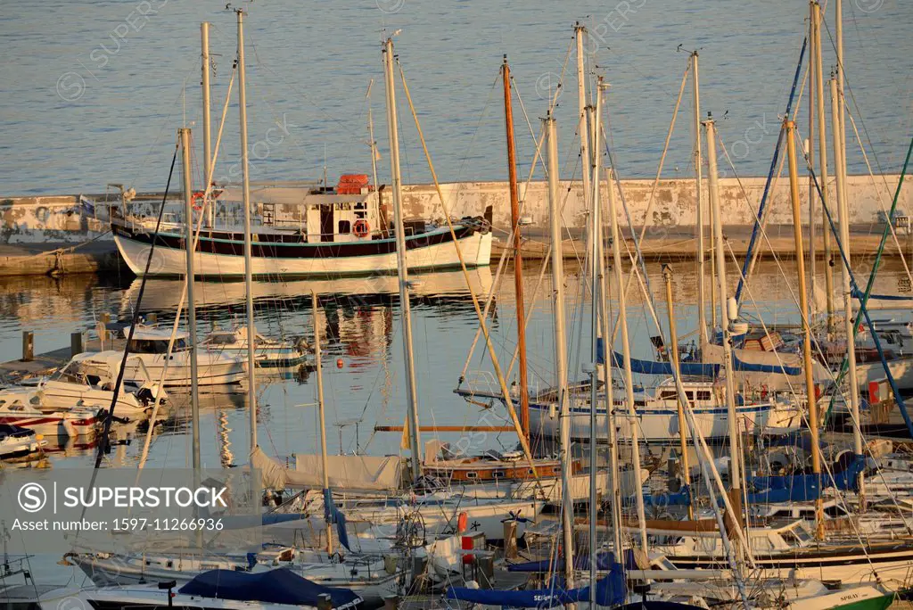 Europe, Greece, Greek, Crete, Mediterranean, island, Agios Nikolaos, harbour, boat, fishing