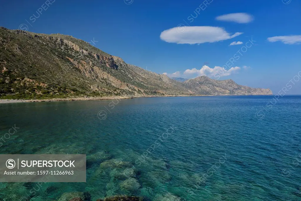 Europe, Greece, Greek, Crete, Mediterranean, island, Anidri, beach, Coast, sea