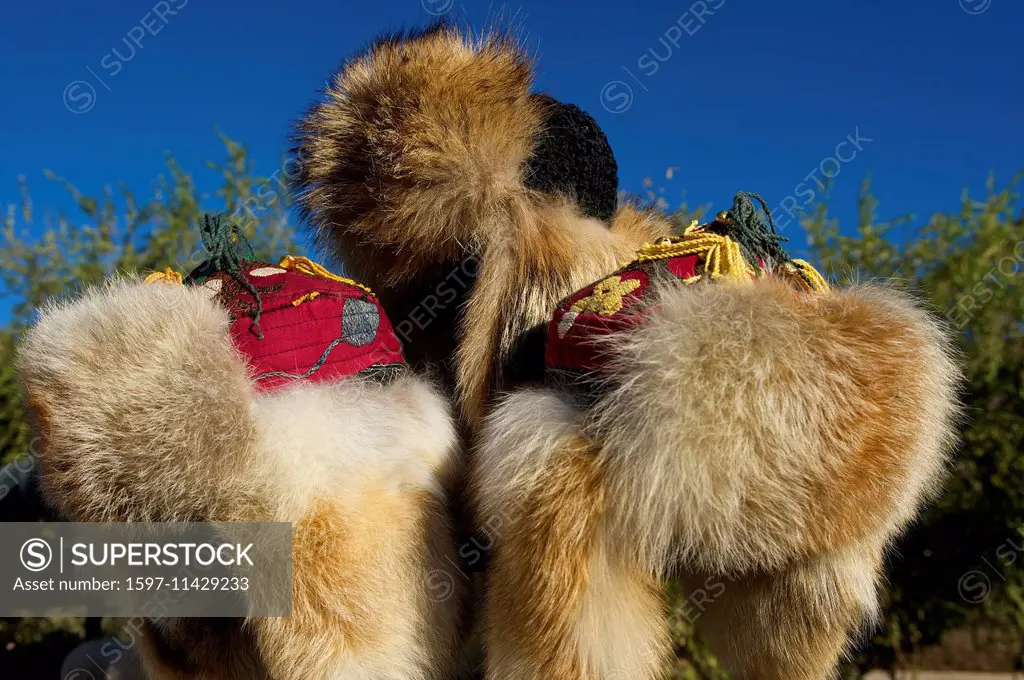 Asia, Uzbekistan, Central Asia, silk road, outside, day, fur cap, cap, hat, clothing, traditional, nobody, Chiwa, Xiva