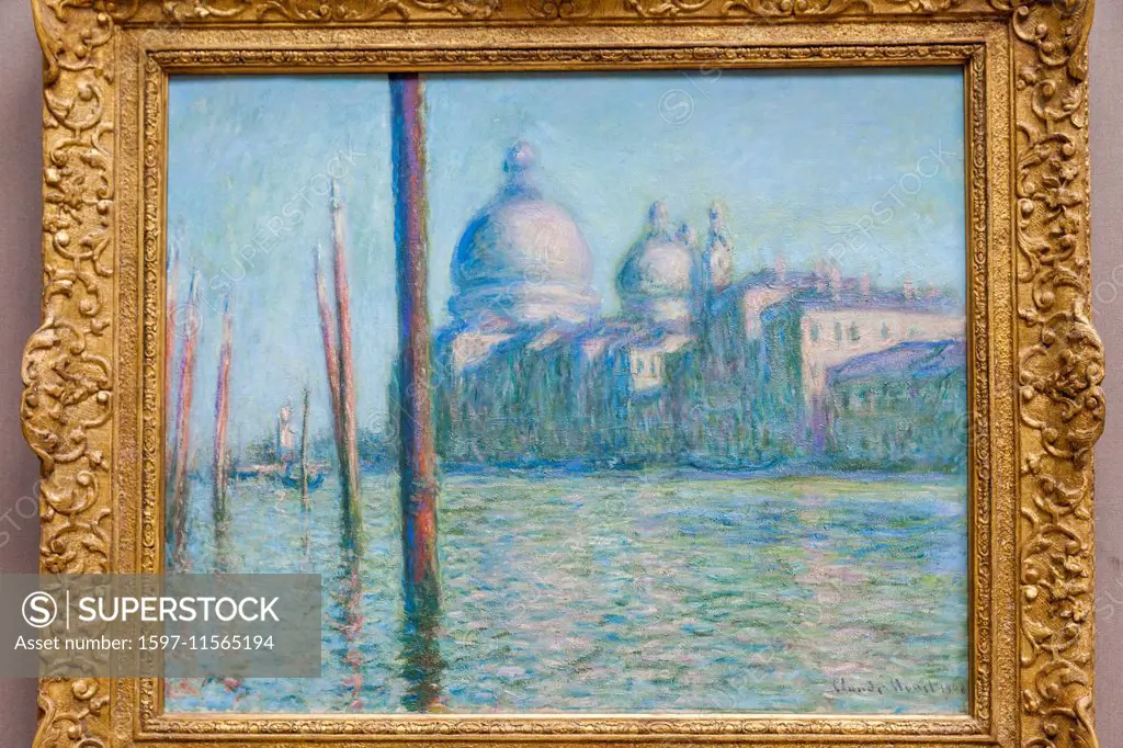 England, London, Trafalgar Square, National Gallery, Painting tiltled The Grand Canal, Venice by Claude Monet