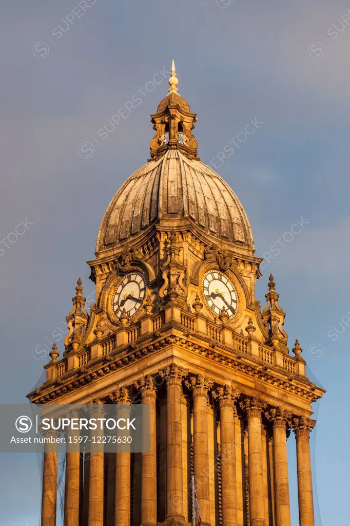 England, Yorkshire, Leeds, Town Hall, The Town Hall Clock