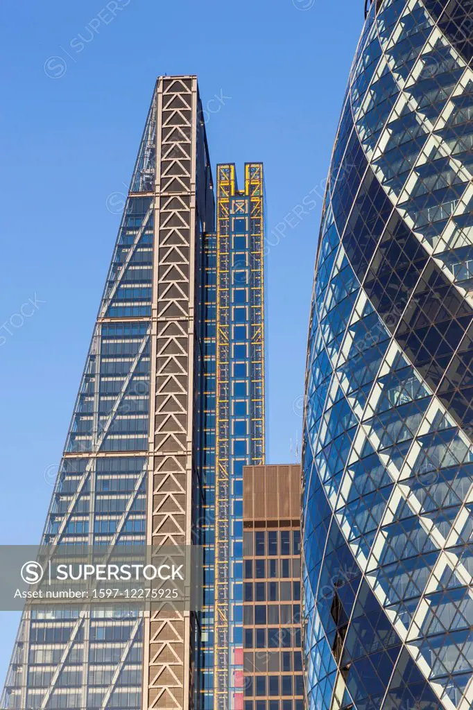 England, London, City of London, Leadenhall Building aka The Cheesegrater and The Gherkin Building