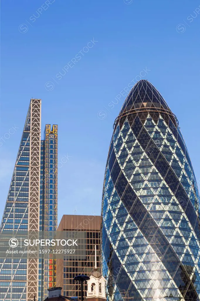 England, London, City of London, Leadenhall Building aka The Cheesegrater and The Gherkin Building