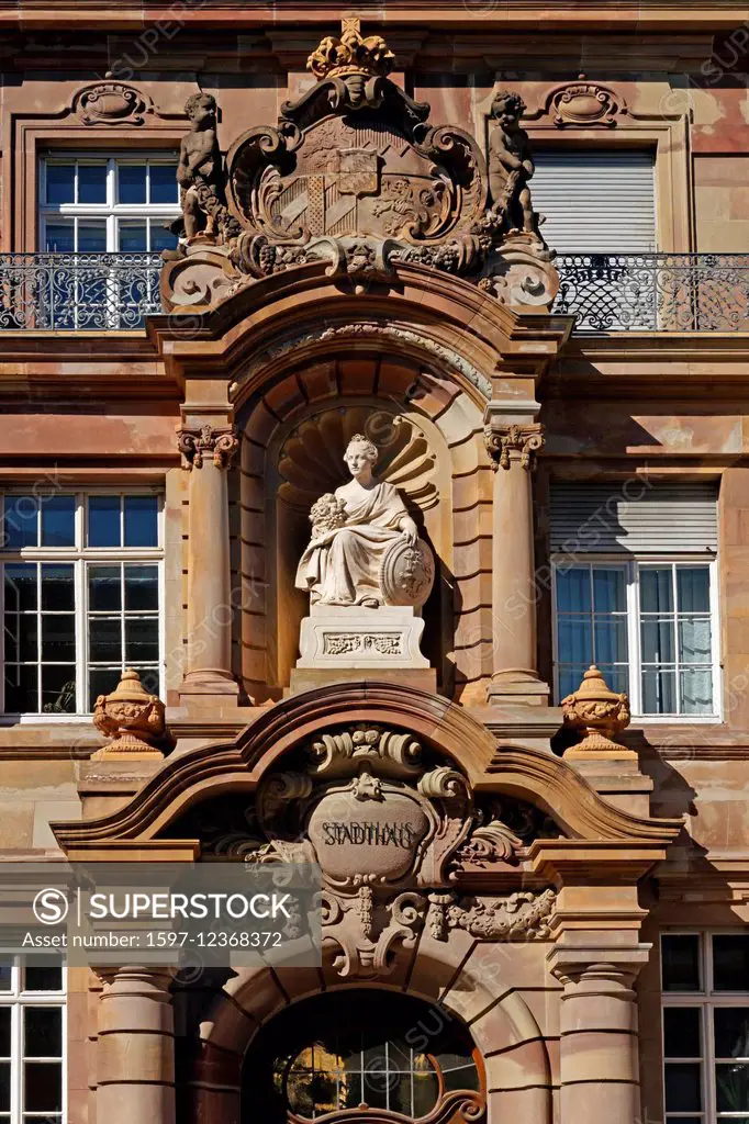 Europe, Germany, Europe, Rhineland-Palatinate, Speyer, Maximilianstrasse, Old Town, town house, facade, entrance, architecture, building, place of int...