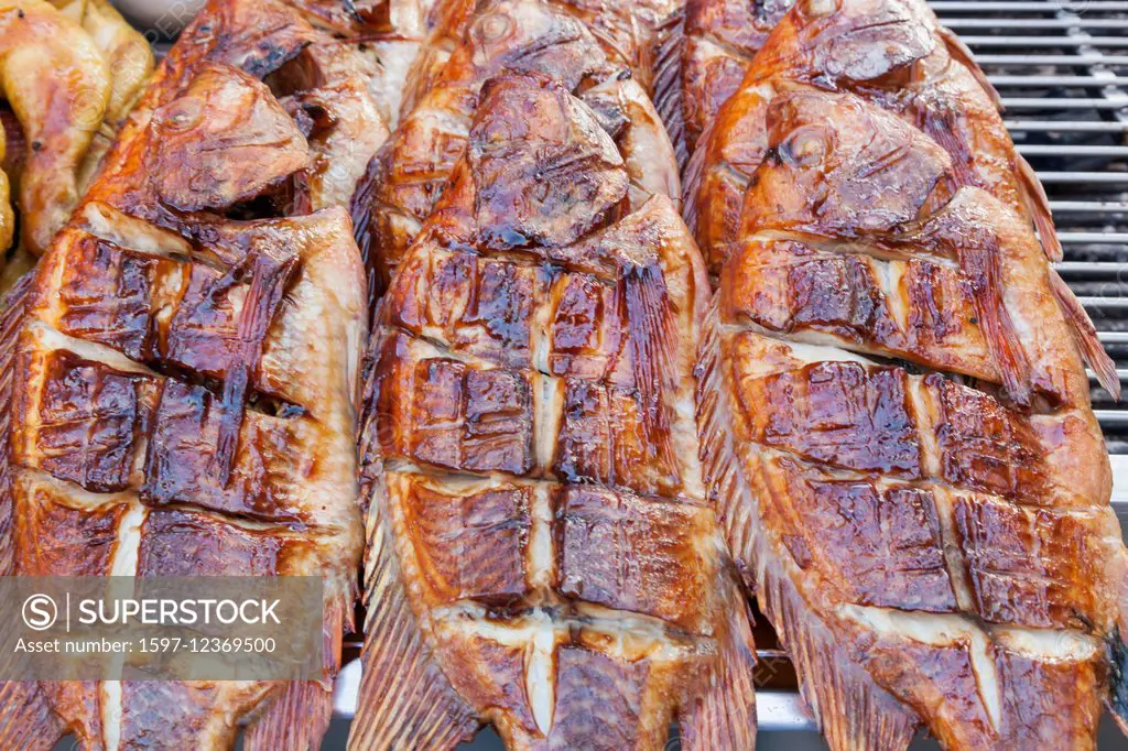 Thailand, Bangkok, Khaosan Road, traffic, Thai Style Barbequed Seafood