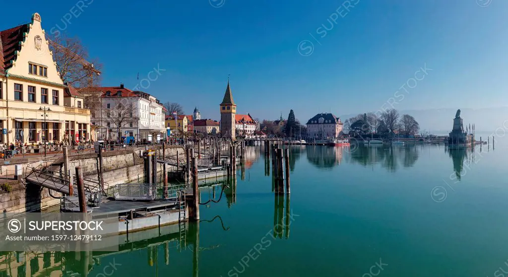 Lindau harbour at Lake Constance