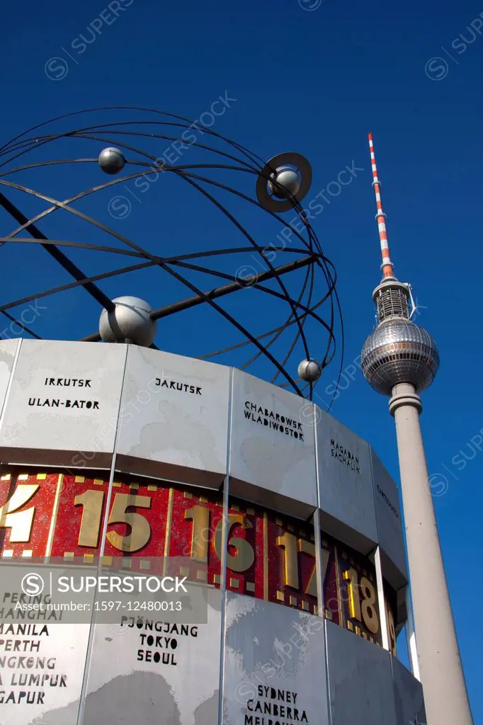 TV tower and world clock in Berlin