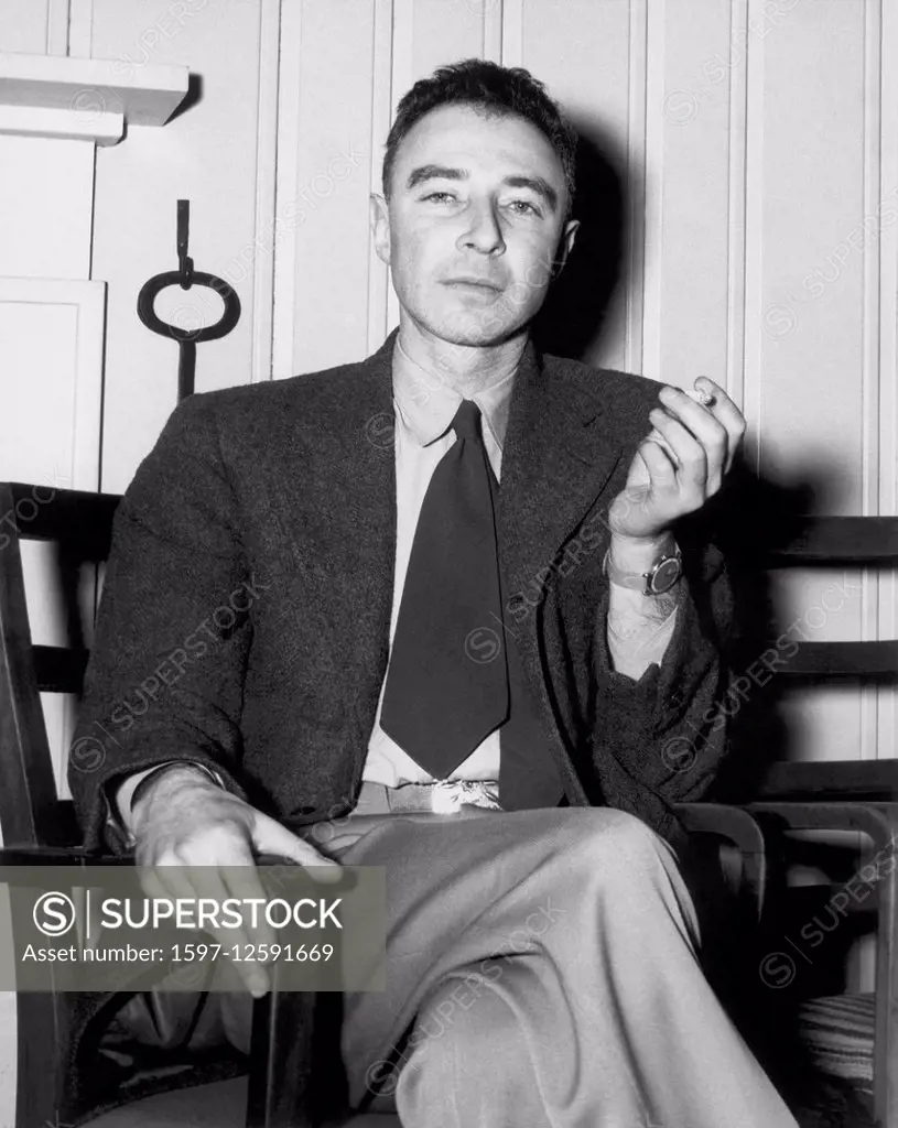 Physicist J. Robert Oppenheimer, Manhattan project, atomic bomb