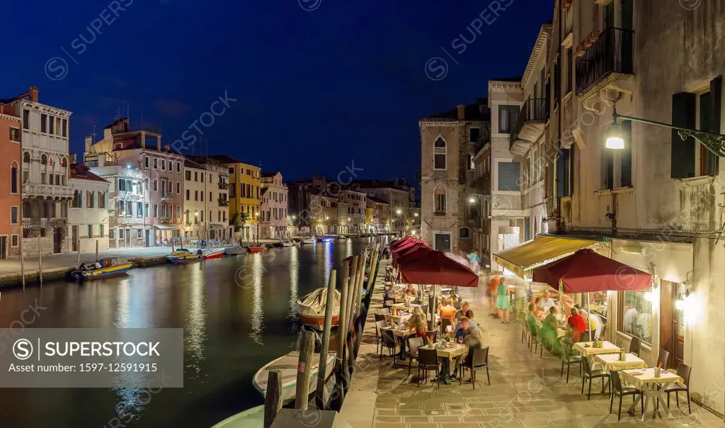 canal by night in Venice, Veneto