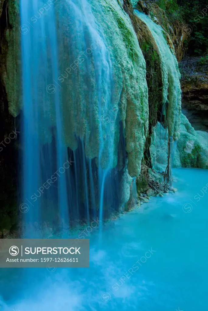 waterfall in Bagni San Filippo, Tuscany,
