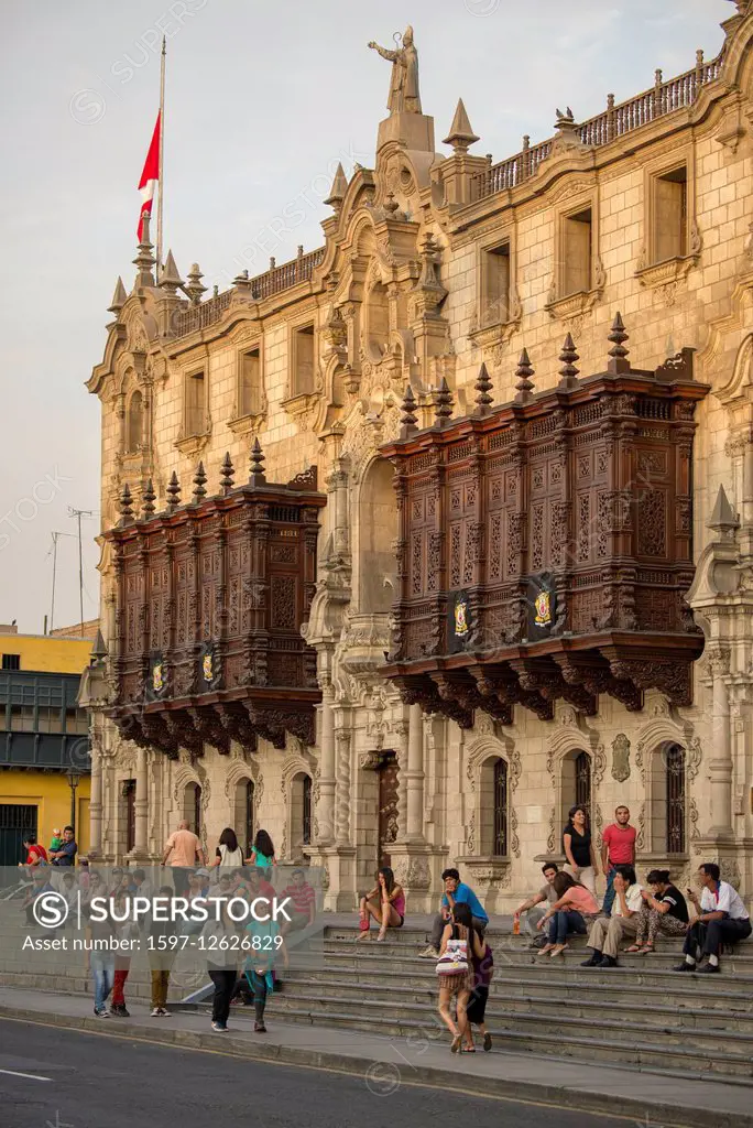 building at Plaza Mayor in Lima, Peru