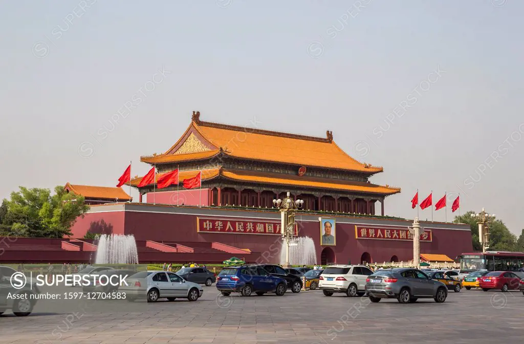 Tiananmen Square and Gate of Heavenly Peace in Beijing