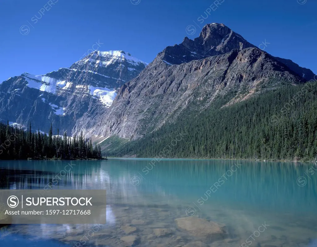 Mt.Edith Cavell and Cavell Lake in Jasper National Park, Alberta, Canada