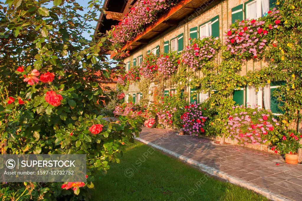 floral decoration on farmhouse in Bavaria