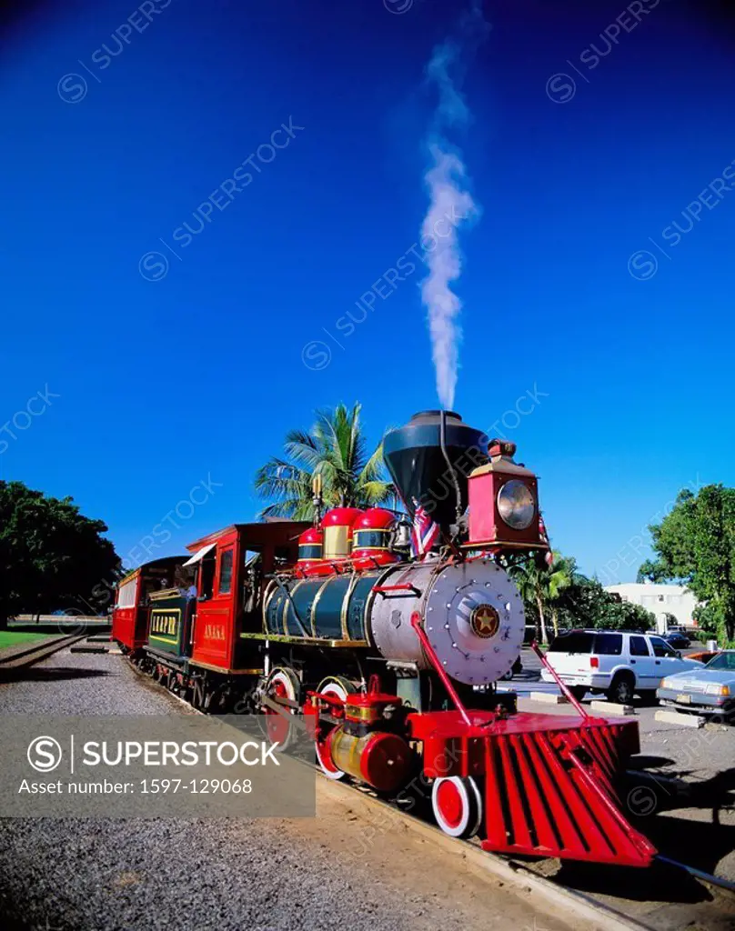10320498, railway, historical, USA, America, North America, Hawaii, Maui, Lahaina city, Sugar Cane Train, steam, vapor, steam lo