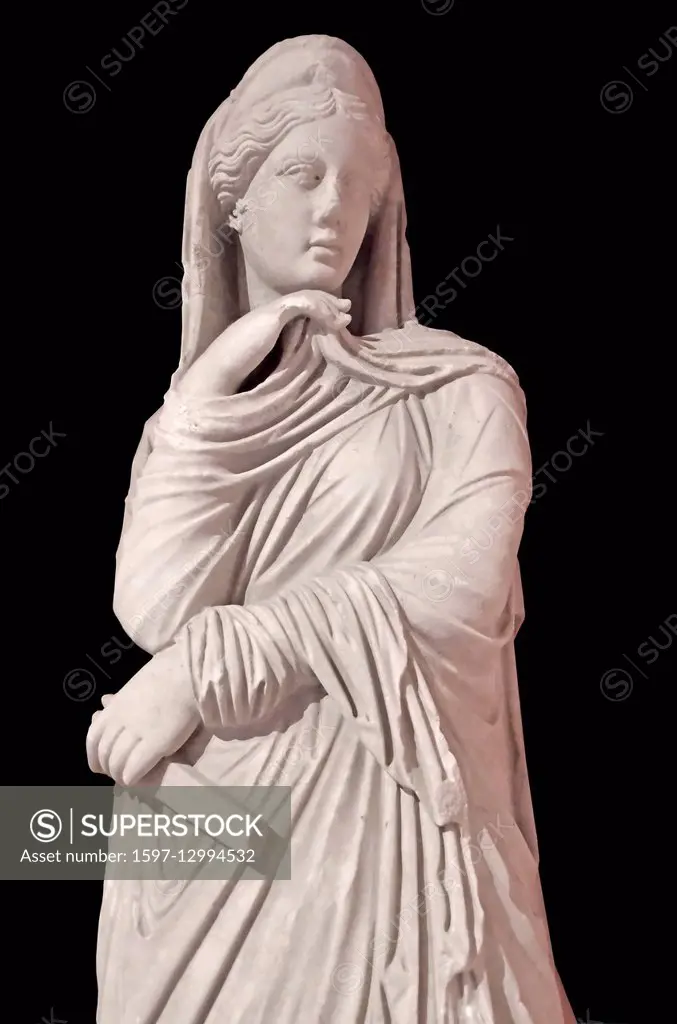 Ancient greek sculpture of the goddess Nemesis. The goddess of divine retribution, and implaccable justice, and scourge of the arrogant. Originally me...