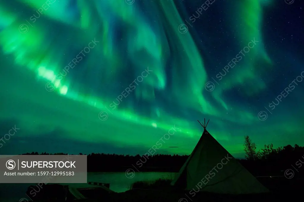 Aurora Borealis, Finland, autumn, sky, phenomenon, Lapland, light, night, northern lights, polar light, Scandinavia