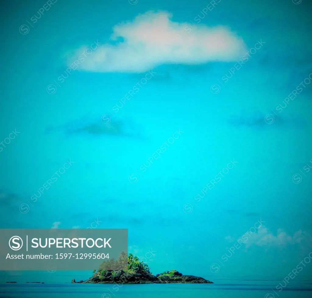 Island, Fiji, sky, paradise, South Pacific, cloud, harmony, longing, palms, tropical, sea, blue,