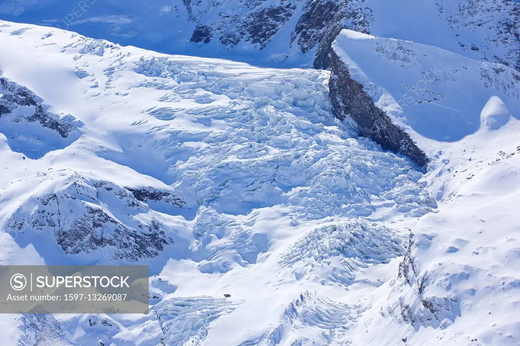 Slope glacier, Valais, Switzerland