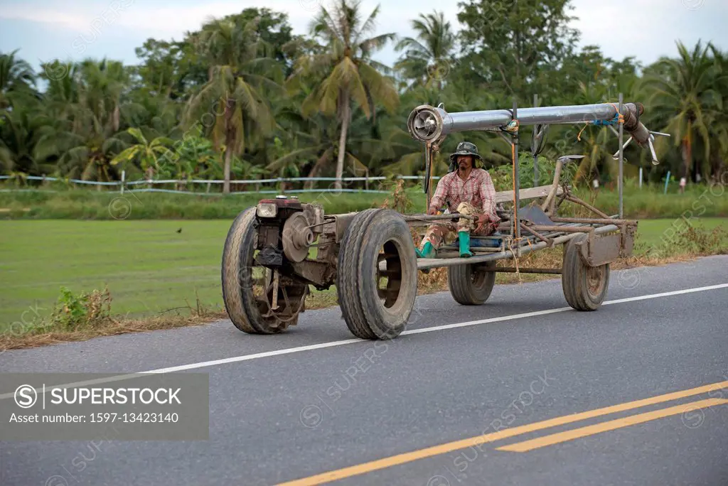 Thailand, Special tractor for rice fields