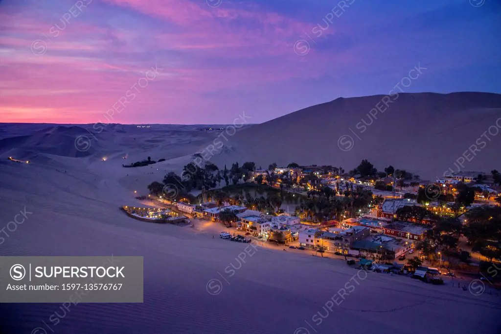 Sand dunes near oasis Huanachina,