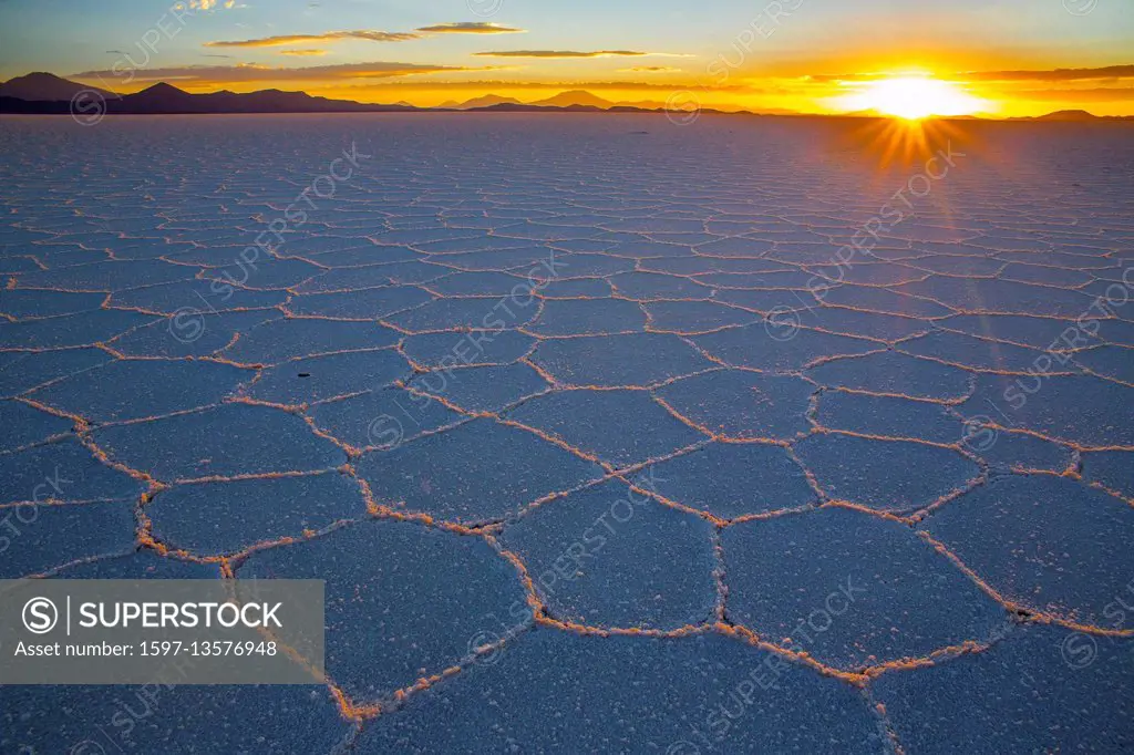 Salt lake Uyuni, biggest salt lake of South America,