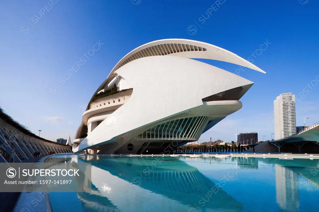 Spain, Europe, Valencia, City of Arts and Science, Calatrava, architecture, modern, Palace of Arts