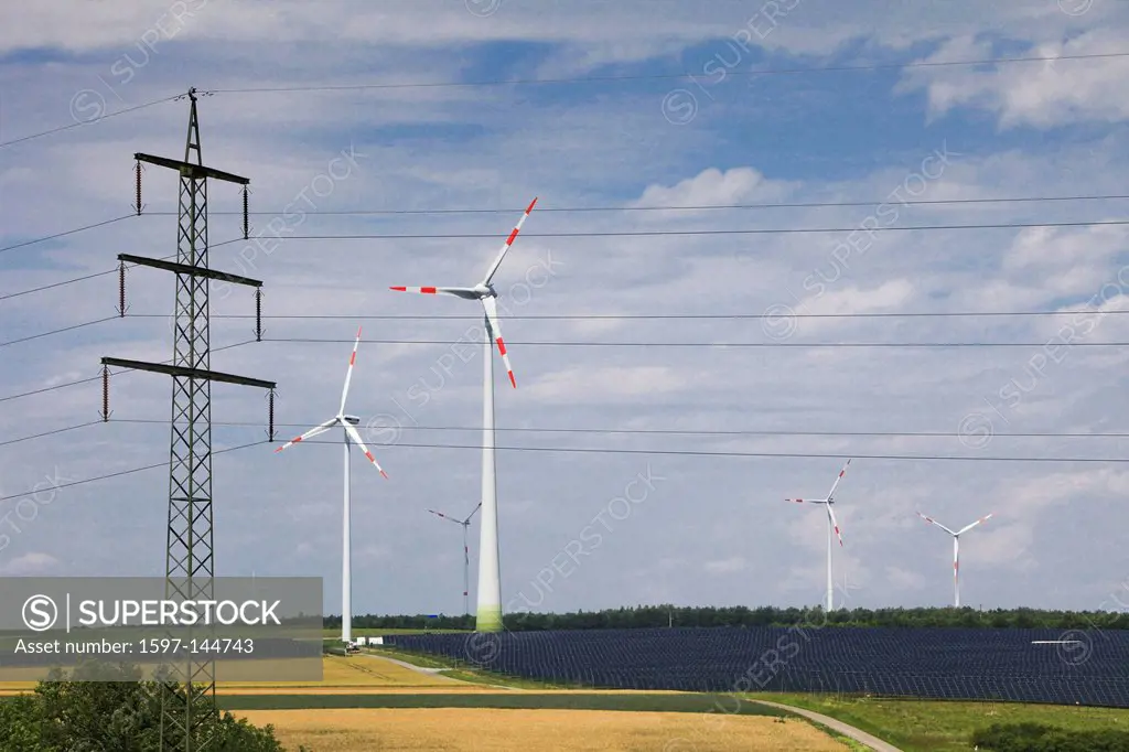 Germany, energy, solar energy, solar energy, wind turbine, alternative energy, ecology, power, power pole
