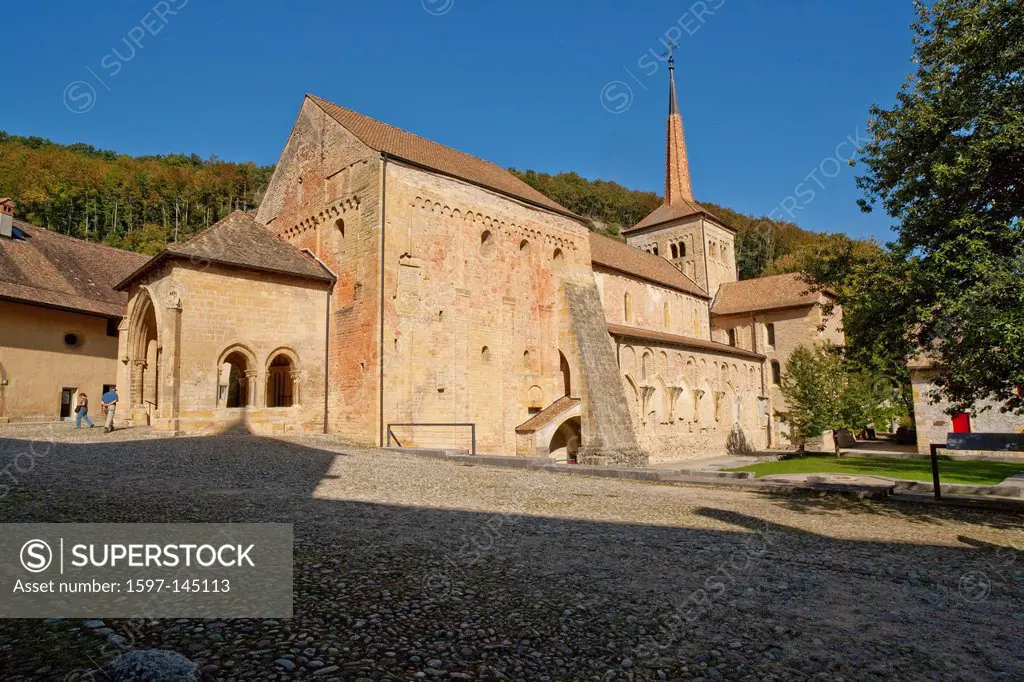 Church, religion, cloister, canton, Vaud, Waadt, Switzerland, Europe, Romainmotier