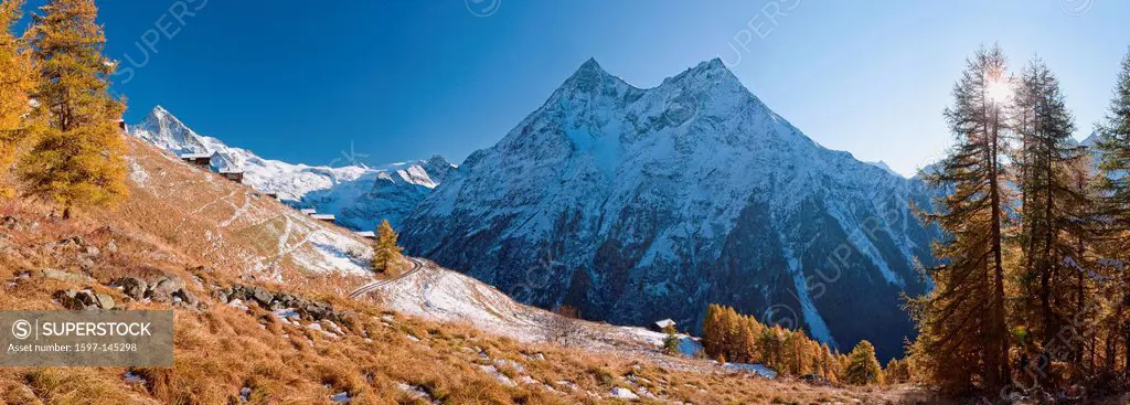 Mountain, mountains, autumn, Valais, Wallis, Switzerland, Europe, nature, La Forclaz, Dent Blanche, Val d´Herence, Alp, Breona, Dent de Veisiv