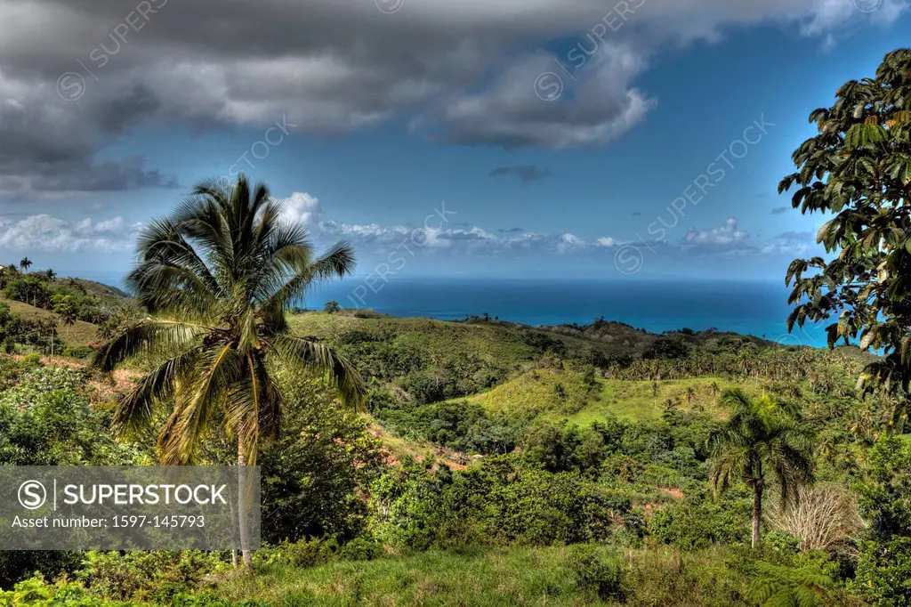 Landscape, Las Terrenas, Samana Peninsula, Dominican Republic, holiday, holidays, travel, travelling, tourism, vacation, Panorama, Landscape, Scenery,...