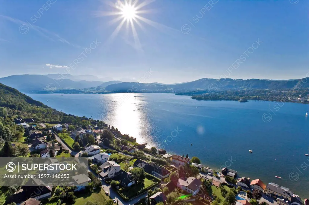 Traunsee, lake, sunrays, shores, summers, lake, Gmunden, Upper Austria,