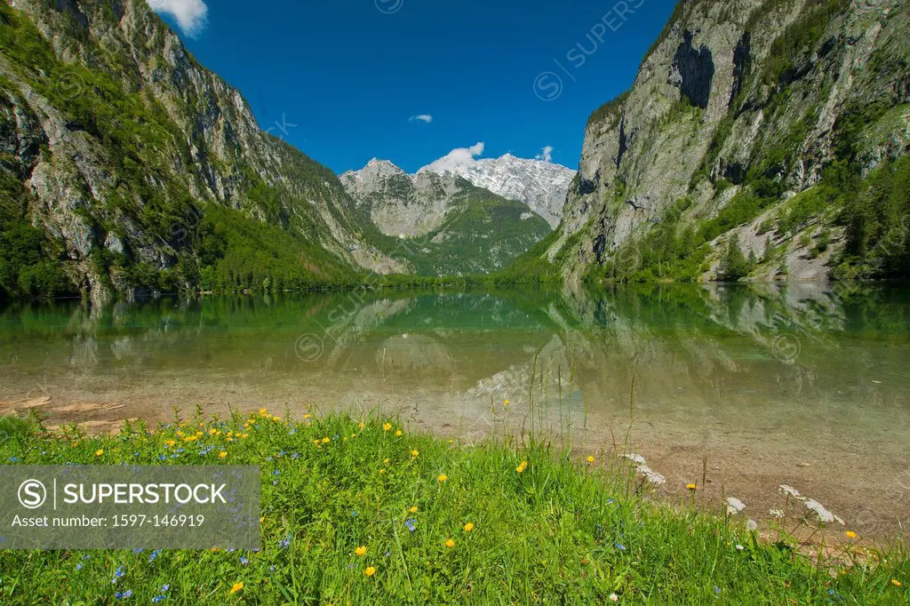 Europe, Germany, Bavaria, Upper Bavaria, Europe, Berchtesgaden country, Berchtesgaden, sky, Alps, mountains, cliff, panorama, rest, spare time, touris...