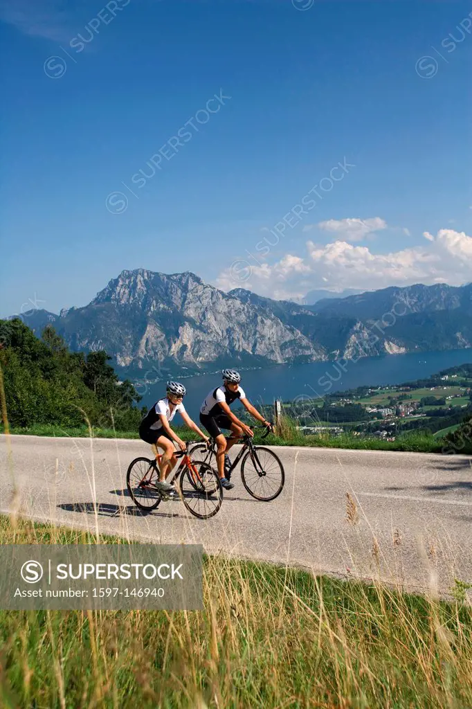 Man, woman, racing, wheel, Biking, lake scenery, biking, lake, sport, leisure, sport, rest, bike, man, woman, alp, mountain, lake, street, mountains, ...