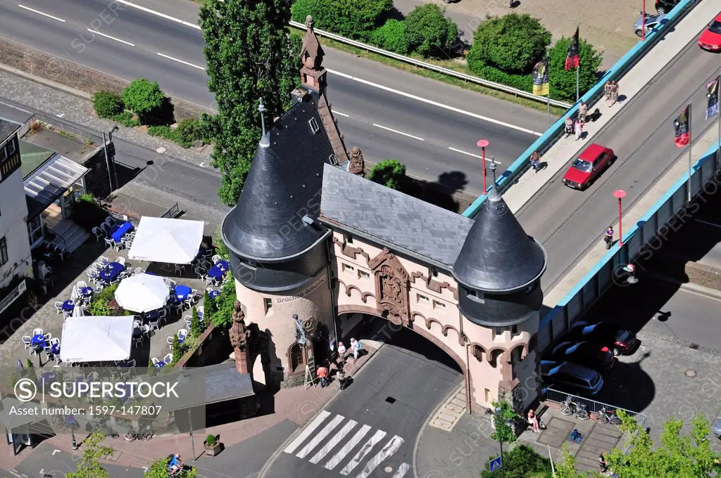 Bernkastel, Bruno, bridge gate, Germany, Europe, circle, ring, Moselle, Moselle bridge, Möhring, Palatinate, Rhineland, town, Traben, Trarbach, wine, ...