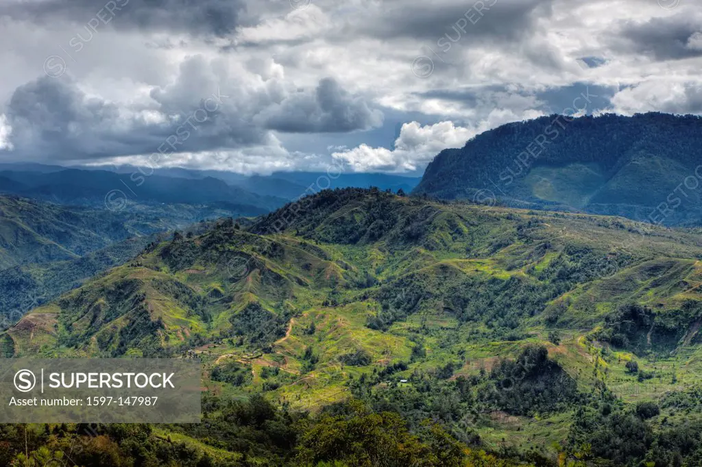 Panorama, Landscape, Scenery, Outdoor, View, Sight, Grand Valley, Highland, Nature, HDR, High Dynamc Range, Baliem Valley, Grand Valley, Balim Valley,...