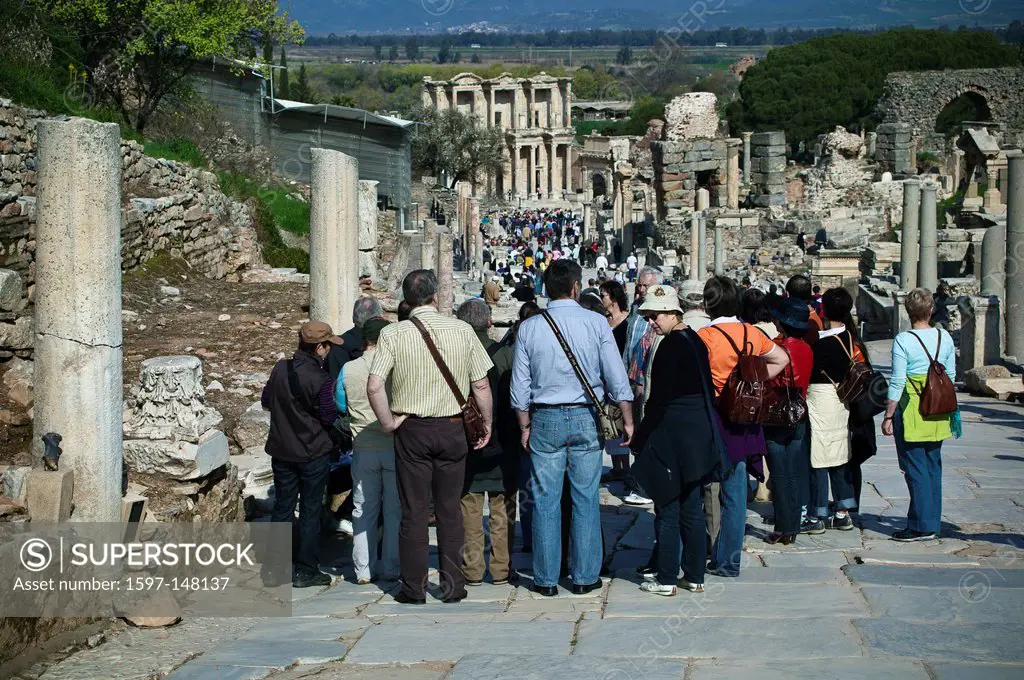 Excavation, excavation site, building, Ephesos, Ephesus, capital, capitals, province Izmir, Roman empire, place of interest, landmark, street, column,...