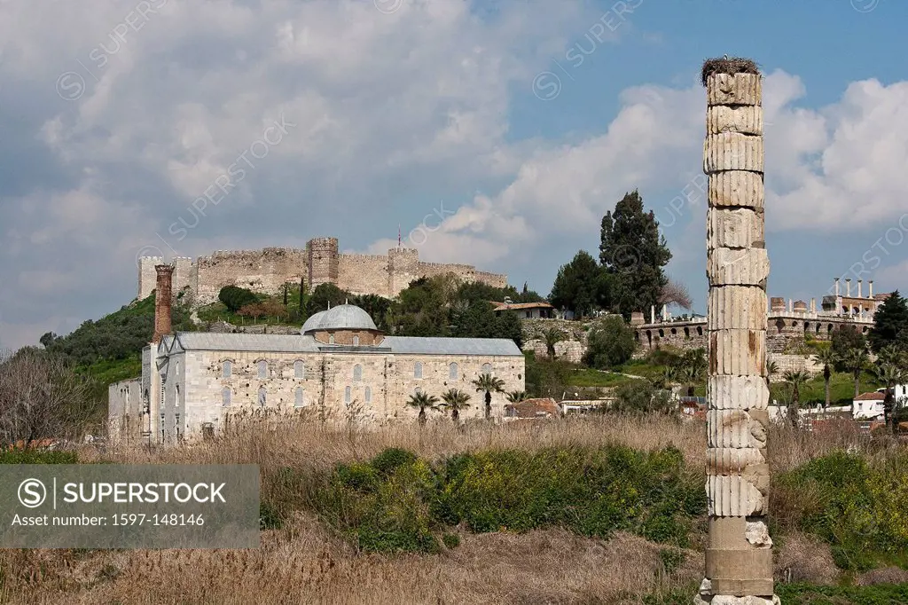 Artemis, Artemis temple, Ayasoluk, building, fortress, castle, castle arrangement, building, construction, church, big, great, mosque, hill, Isa_Bey m...