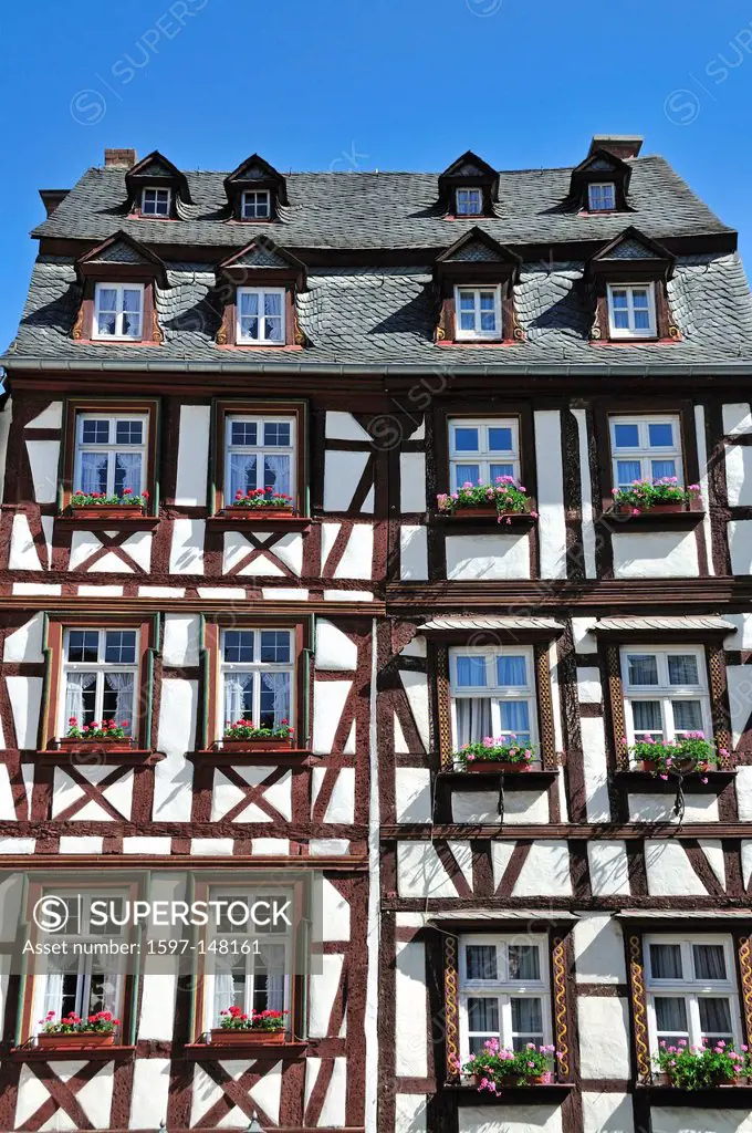 Bernkastel, Germany, Europe, half_timbered houses, Kues, marketplace, Palatinate, Rhineland, wine, wine cultivation, wine_growing,