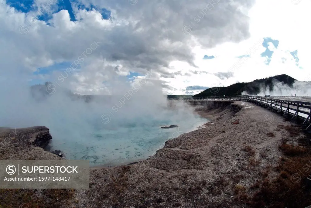 midway geyser basin, Yellowstone, national park, Wyoming, geyser, hot spring, nature, USA, United States, America,