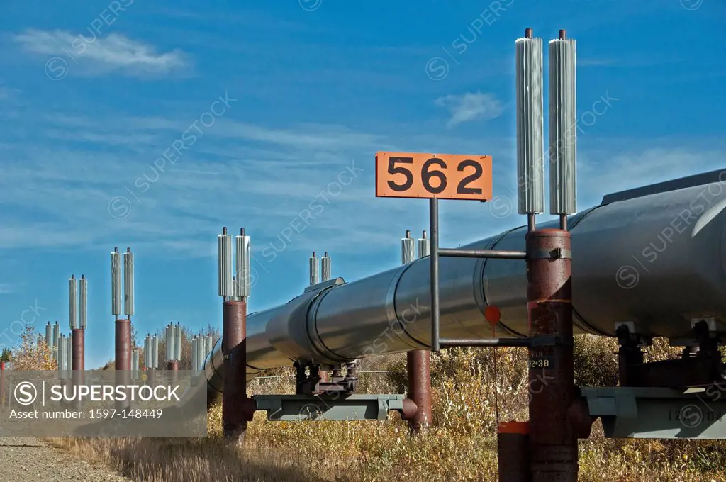 Alaska, oil, pipeline, near Denali highway, USA, United States, America, energy, infrastructure,