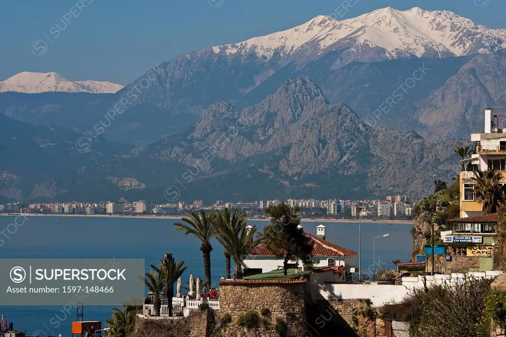Antalya, mountain, mountains, mountains, city, quay, Mediterranean Sea, province Antalya, town, city, south coast, Taurus, tourist center, Turkey, Tur...