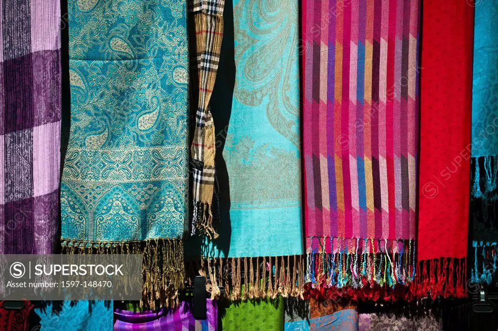 Craft, small present, scarf, souvenir, material, materials, textiles, dry goods, cloth, scarf, Turkey, Turkish Riviera, textiles, dry goods, bright, t...